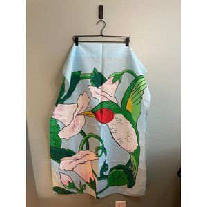 Light Blue Hummingbird Wall Hanging with Green and Red Accent